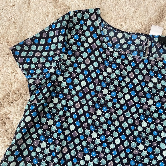 Attention Womens Polka Dot Short Sleeve Blouse - Picture 3 of 6